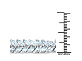 Blue Aquamarine18K White Gold Over Sterling Silver Marquise Leaf  Tennis Bracelet For Women