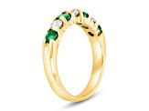 1.00ctw Emerald and Diamond Wedding Band Ring in 14k Yellow Gold