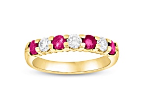 1.00ctw Ruby and Diamond Wedding Band Ring in 14k Yellow Gold