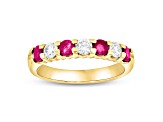 1.00ctw Ruby and Diamond Wedding Band Ring in 14k Yellow Gold