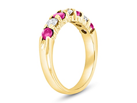 1.00ctw Ruby and Diamond Wedding Band Ring in 14k Yellow Gold - 12796D ...