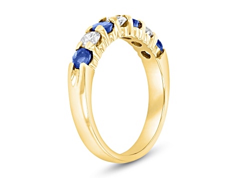 1.00ctw Sapphire and Diamond Wedding Band Ring in 14k Yellow Gold