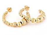Judith Ripka Verona 14K Yellow Gold Clad Graduated Bead Hoop Earrings