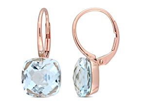 Sky Blue 14K Pink Gold Earrings 10.50ctw