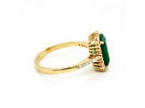 2.82 Ctw Emerald and 0.30 Ctw White Diamond Ring in 14K YG