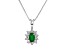 0.35ctw Emerald and Diamond Pendant 14k White Gold