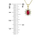 0.35ctw Ruby and Diamond Pendant 14k Yellow Gold