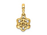 14K Yellow Gold Lab Grown Diamond SI1/SI2, G H I, Floral Pendant 0.62ctw