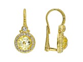 Judith Ripka 6ctw Canary Bella Luce Diamond Simulant 14k Gold Clad Drop Earrings