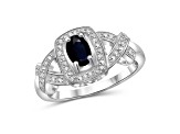 Black Sapphire Rhodium Over Sterling Silver Ring 0.56ctw