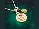 Barse Jewelry Green Jadeite Gold Tone Pisces Charm Necklace