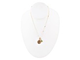 Barse Jewelry Green Jadeite Gold Tone Pisces Charm Necklace