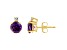 6mm Round Amethyst with Diamond Accents 14k Yellow Gold Stud Earrings