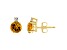 6mm Round Citrine with Diamond Accents 14k Yellow Gold Stud Earrings