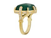 Judith Ripka 20x15mm Rectangular Cushion Chalcedony And 0.68ctw Bella Luce 14K Gold Clad Ring