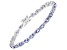 Lavender Tanzanite Rhodium Over Sterling Silver Oval Tennis Bracelet 9.68ctw