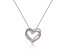 Round Pink Sapphire and White Sapphire Sterling Silver Heart Pendant With Chain