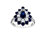 Blue Lab Created Sapphire Sterling Silver Ring 3.61ctw