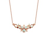 Purple Lab Created Opal 18k Rose Gold Over Sterling Silver Necklace 2.29ctw