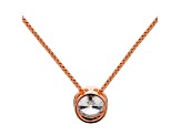 White Cubic Zirconia 14k Rose Gold Pendant With Chain 1.50ctw