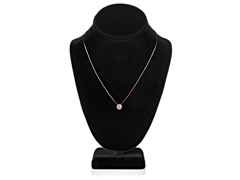 White Cubic Zirconia 14k Rose Gold Pendant With Chain 1.50ctw