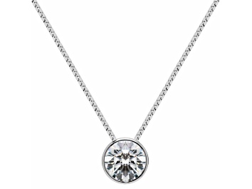 Picture of White Cubic Zirconia 14k White Gold Pendant With Chain 1.50ctw