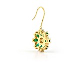 Emerald and Diamond 18K Yellow Gold over Sterling Silver Earrings 7.23ctw