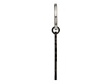 Stainless Steel Polished Black Ion Plated Cross Key Ring - 128KTA | JTV