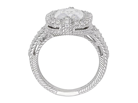 Judith Ripka 6.45ctw Bella Luce Diamond Simulant Rhodium Over Sterling Silver Ring