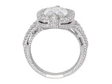 Judith Ripka 6.45ctw Bella Luce Diamond Simulant Rhodium Over Sterling Silver Ring