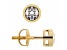 White Cubic Zirconia 14k Yellow Gold Studs With Velvet Gift Box 1.00ctw