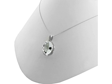 Crystal Quartz Rhodium Over Sterling Silver Pendant With Chain 16.75ctw