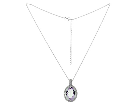 Lavender Amethyst Rhodium Over Sterling Silver Pendant With Chain 16.75ctw