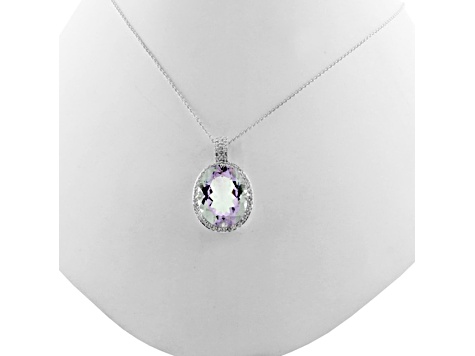 Lavender Amethyst Rhodium Over Sterling Silver Pendant With Chain 16.75ctw