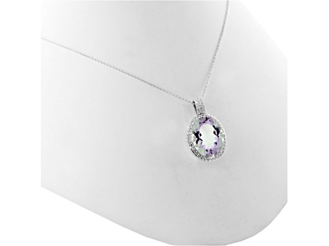 Lavender Amethyst Rhodium Over Sterling Silver Pendant With Chain 16.75ctw