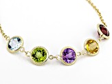 14K YG Multi-gemstone RD6 mm bracelet