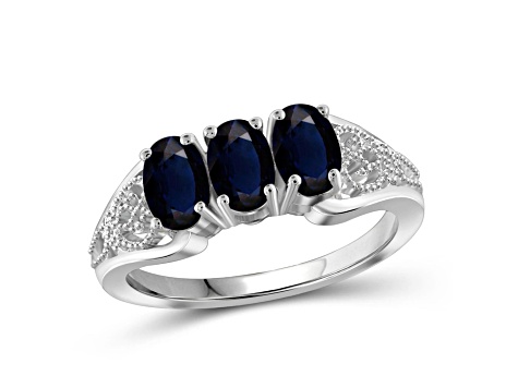 Black Sapphire Rhodium Over Sterling Silver Ring 1.65ctw