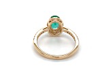 10K Yellow Gold Oval Emerald and Diamond Halo Ring 1.41ctw