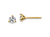 14K Yellow Gold Lab Grown Diamond 1/2ct. VS/SI GH+, 3 Prong Stud Earrings