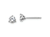 Rhodium Over 14K Gold Lab Grown Diamond 1/2ct. VS/SI GH+, 3 Prong Stud Earrings