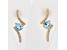 0.72ctw Pear Shaped Sky Blue Topaz and Cubic Zirconia 14K Yellow Gold Over Sterling Silver Earrings