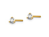 14K Yellow Gold Lab Grown Diamond 1/7ctw VS/SI GH 3 Prong Earrings