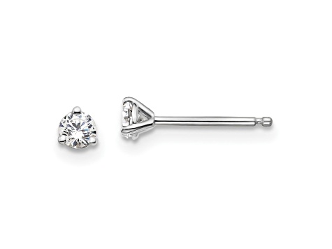 14K White Gold Lab Grown Diamond 1/7ctw VS/SI GH 3 Prong Earrings