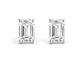 Certified White Lab-Grown Diamond 18k White Gold Stud Earrings 1.50ctw