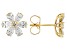 White Lab Grown Diamond, 14k Yellow Gold Flower Stud Earrings 1.25ctw