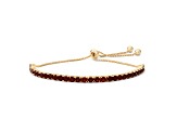 Red Garnet 14K Yellow Gold Over Sterling Silver Bolo Bracelet 3.87ctw