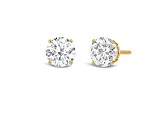 14K Yellow Gold 1.00 Ctw Round Lab-Grown Diamond Studs, F Color SI2 Clarity
