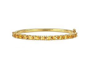 Oval Citrine 18k Yellow Gold Over Sterling Silver Bangle Bracelet 6.75ctw