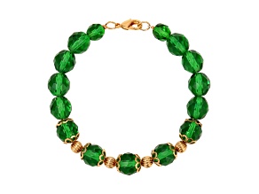 Gold Tone Faceted Color Bead Bracelet