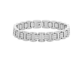 1.0ctw Diamond Stainless Steel Link Bracelet
